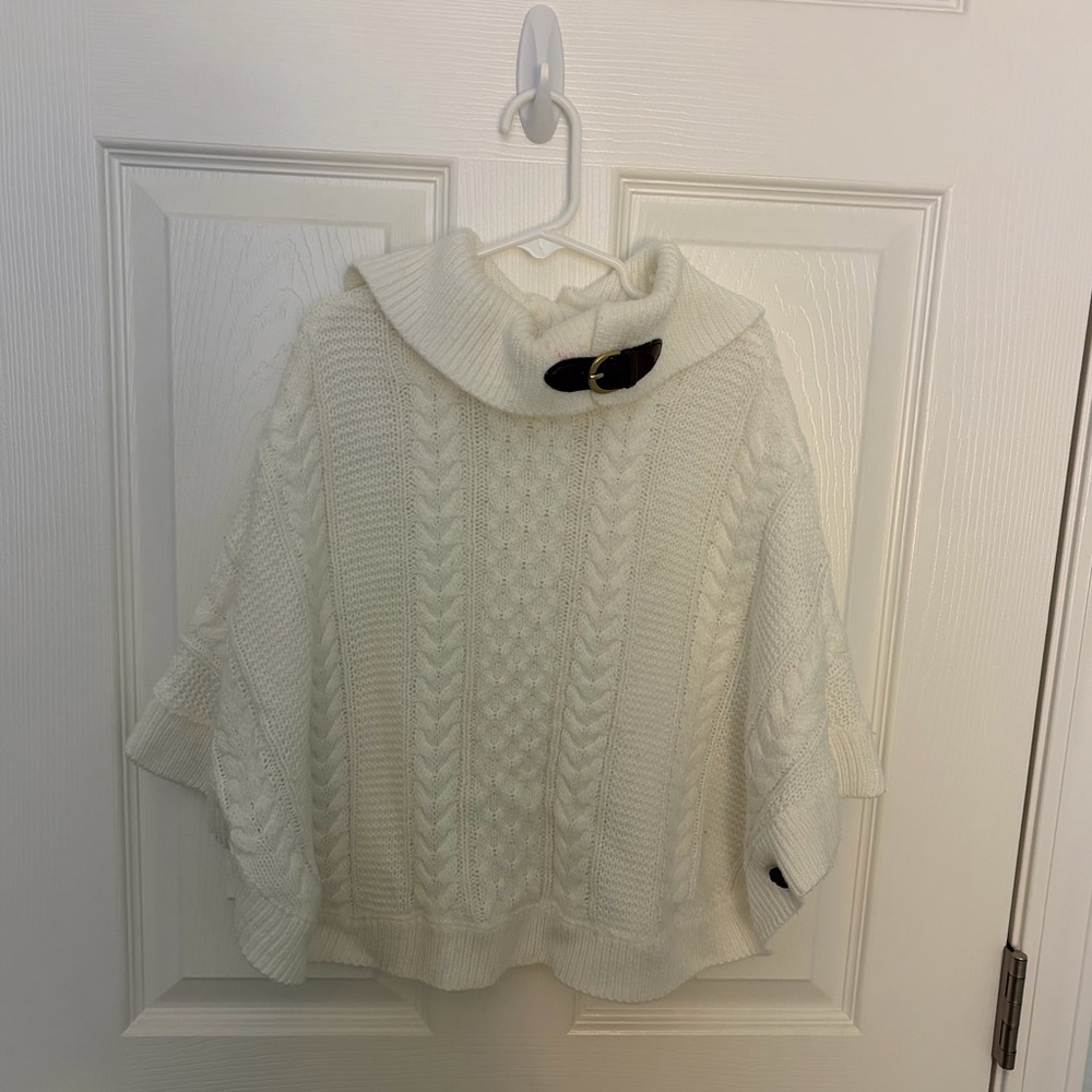 Janie and Jack size 5 Cream Cable Knit Girls Poncho/Sweater
